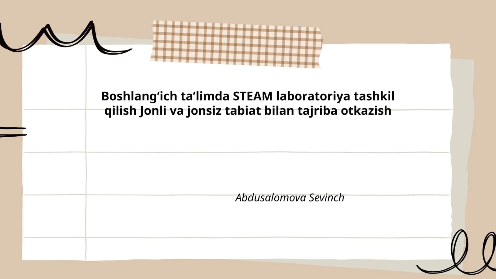 STEAM laboratoriya tashkil qilish