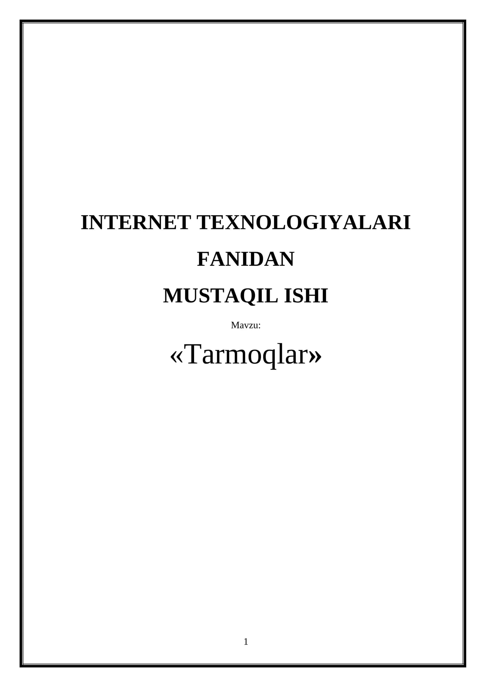 Tarmoqlar