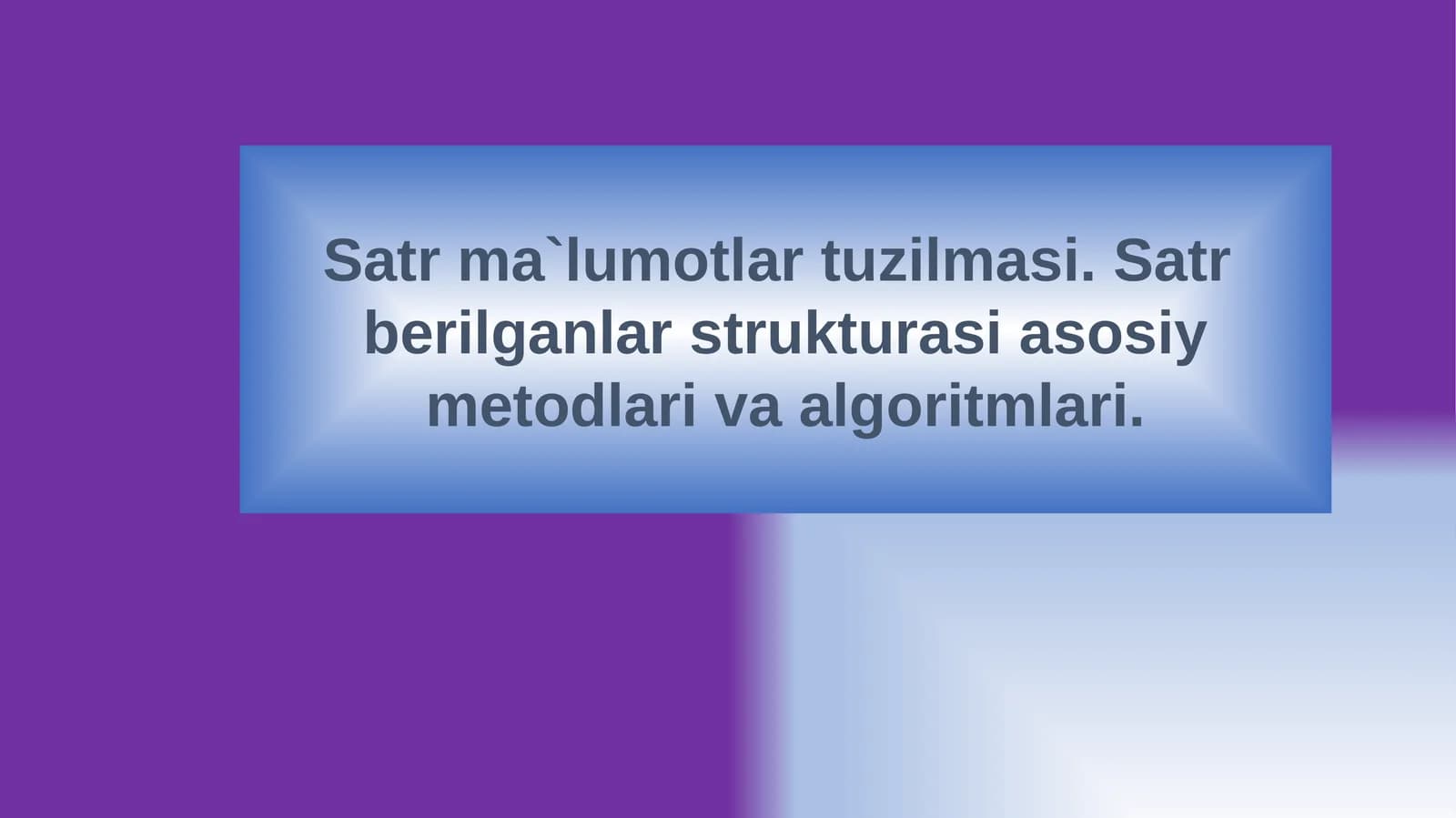Satr ma'lumotlar tuzilmasi