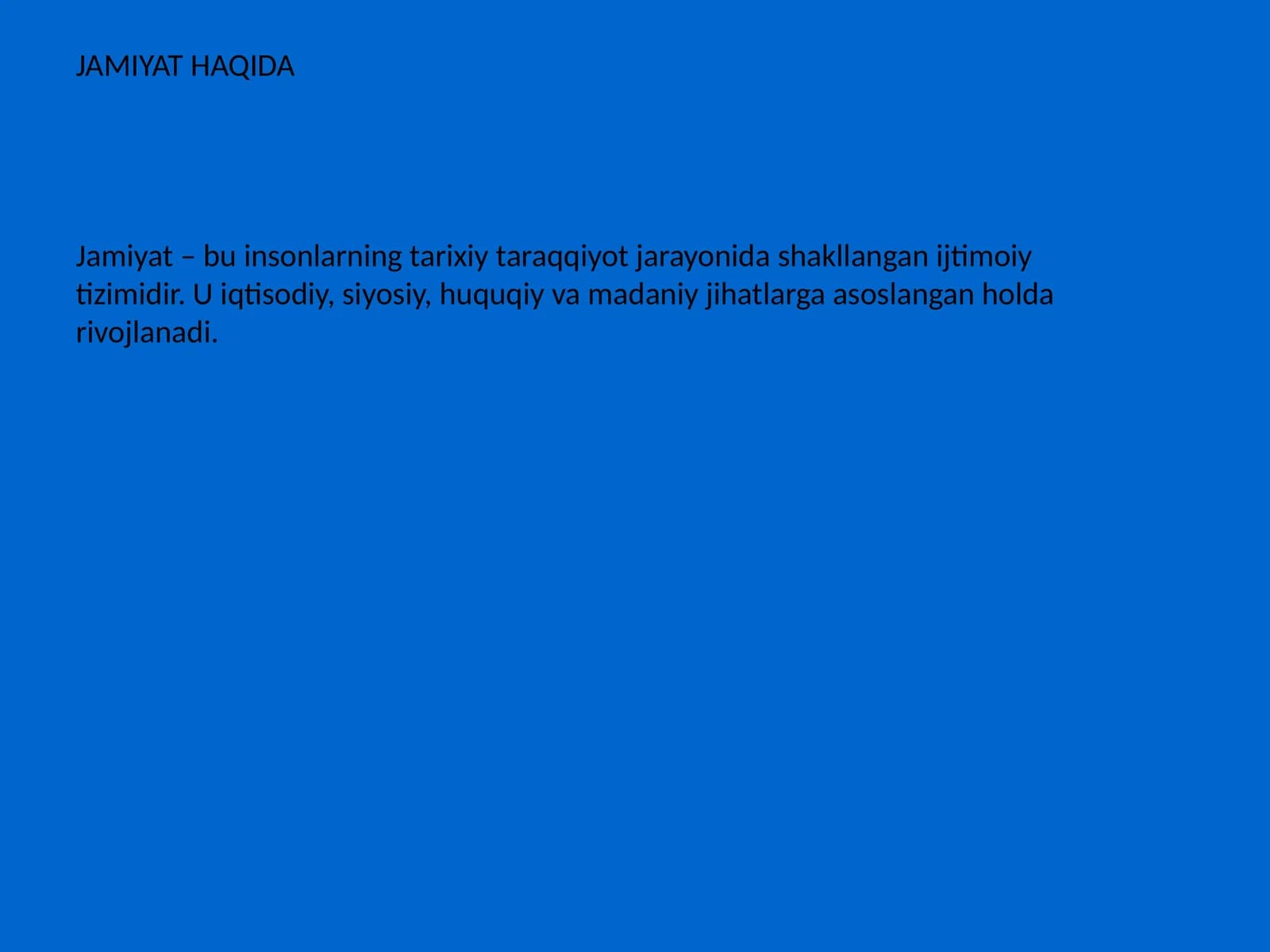 JAMIYAT HAQIDA