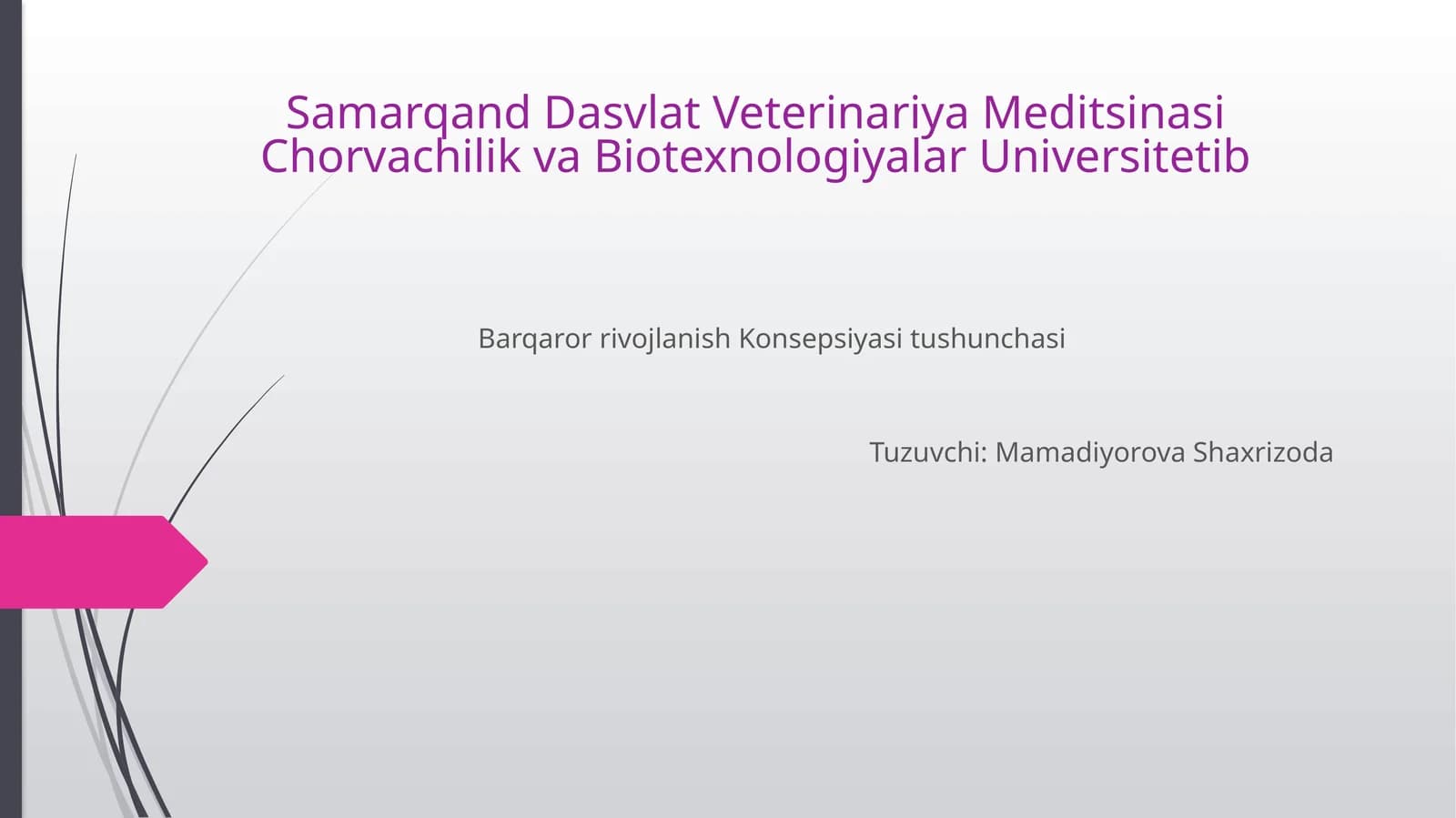 Samarqand Dasvlat Veterinariya Meditsinasi Chorvachilik va Biotexnologiyalar Universitetib