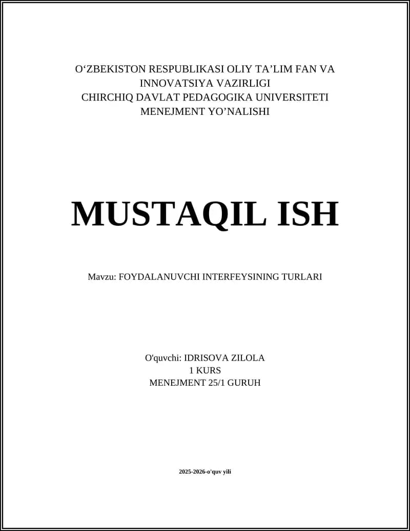Grafik foydalanuvchi interfeysi (GUI)