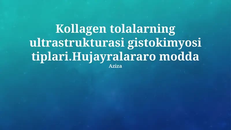 Kollagen tolalarning ultrastrukturasi gistokimyosi tiplari