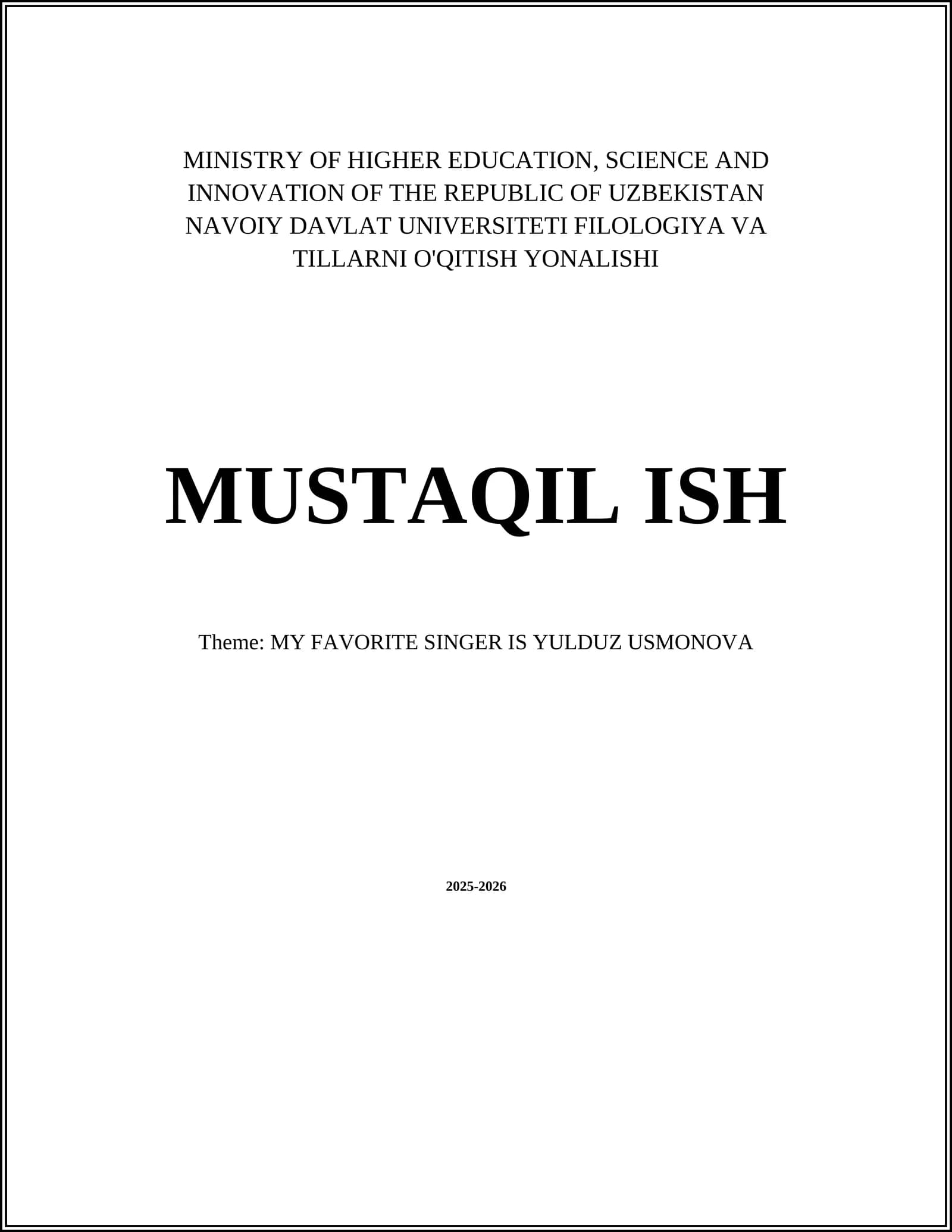 Yulduz Usmonova's Biography