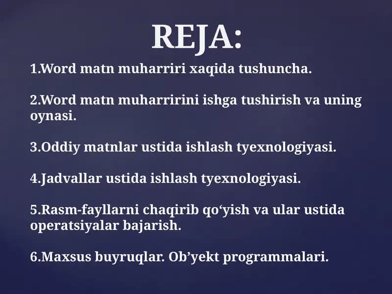 Word matn muharriri