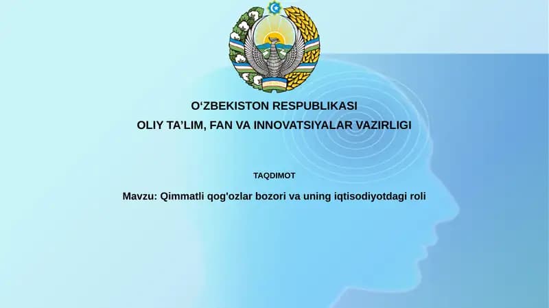 Qimmatli qog'ozlar bozori va uning iqtisodiyotdagi roli