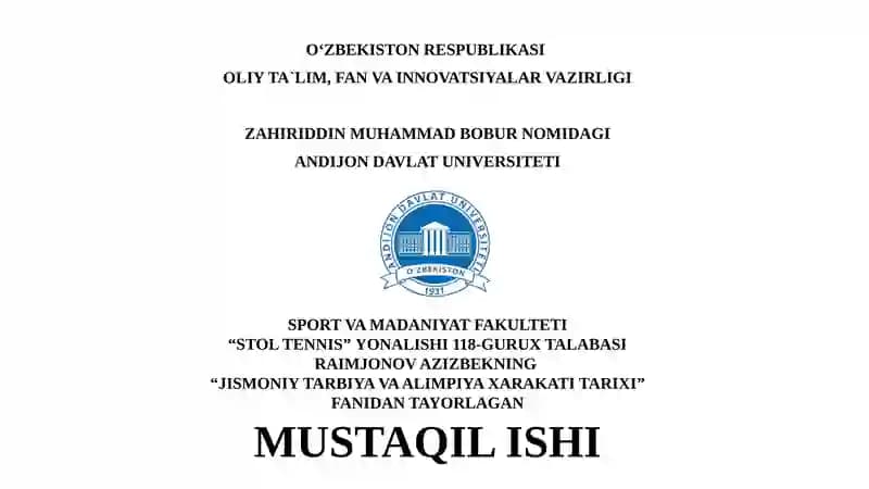 Abu Ali Ibn Sinoning “Tib qonunlari” asarida jismoniy tarbiyaning ilmiy asoslari