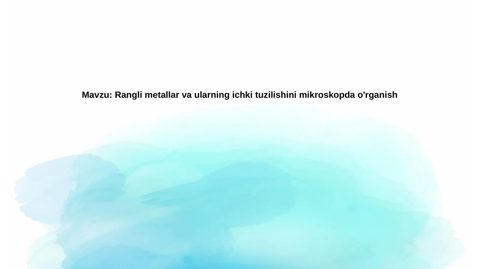 Ranglimetallar va ularning ichki tuzilishi