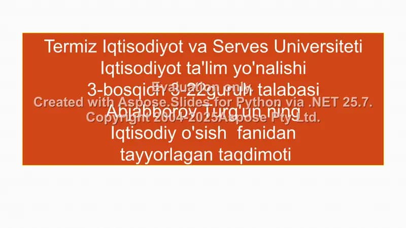 Iqtisodiy O'sish