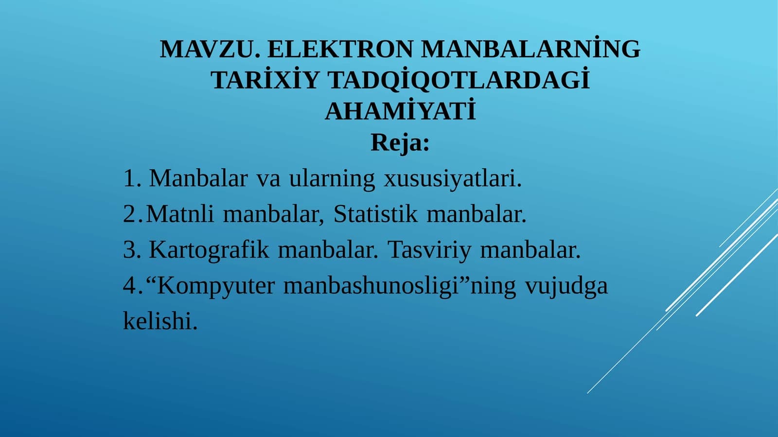 ELEKTRON MANBALARNING TARIXIY TADQIQOTLARDAGI AHAMIYATI