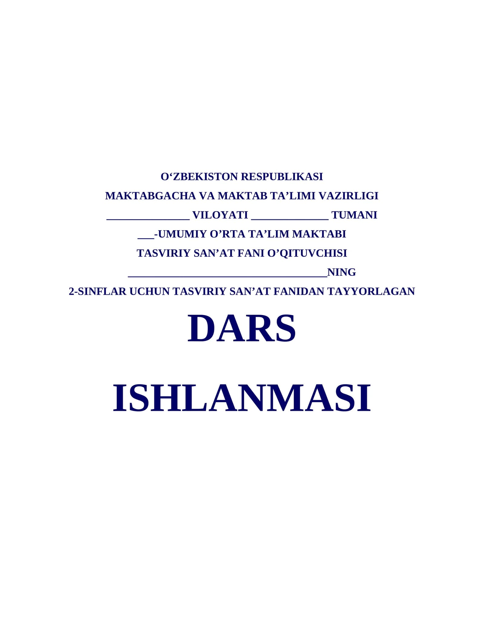 Barmoqlar bilan chizish dars ishlanmasi 2-sinf