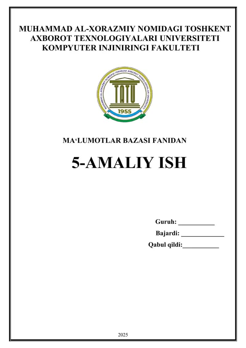 Ma’lumotlarni saralash Where standart so‘zidan foydalanish