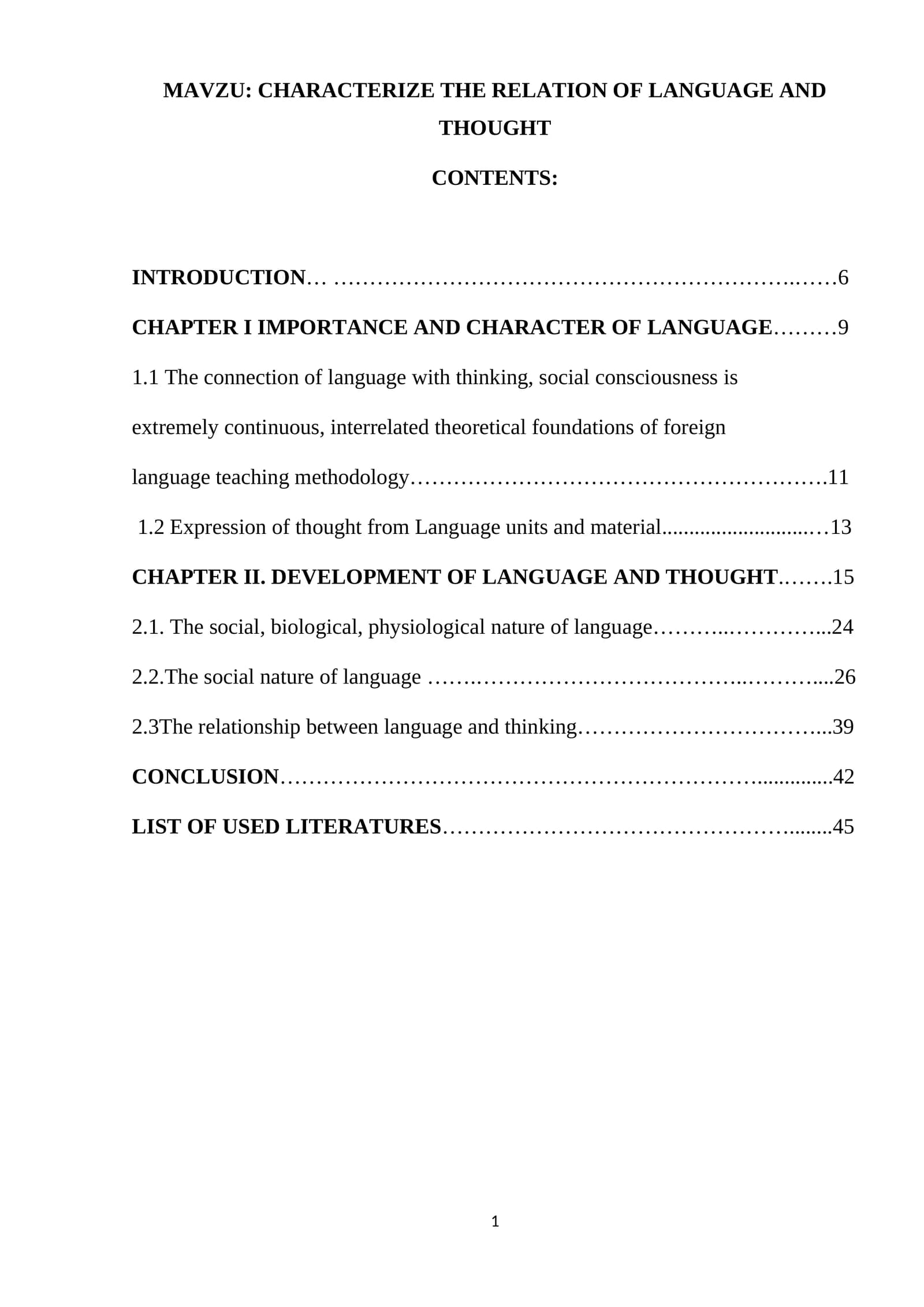CHARACTERIZE THE RELATION OF LANGUAGE AND THOUGHT