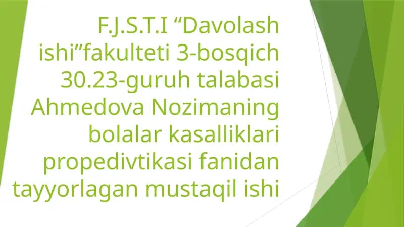 Ovatlanishgigiyenasi va emizikli bolaning ovqatlanishi