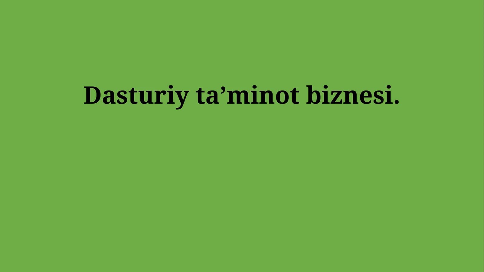 Dasturiy ta’minot biznesi