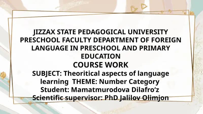 Theoritical aspects of language learning