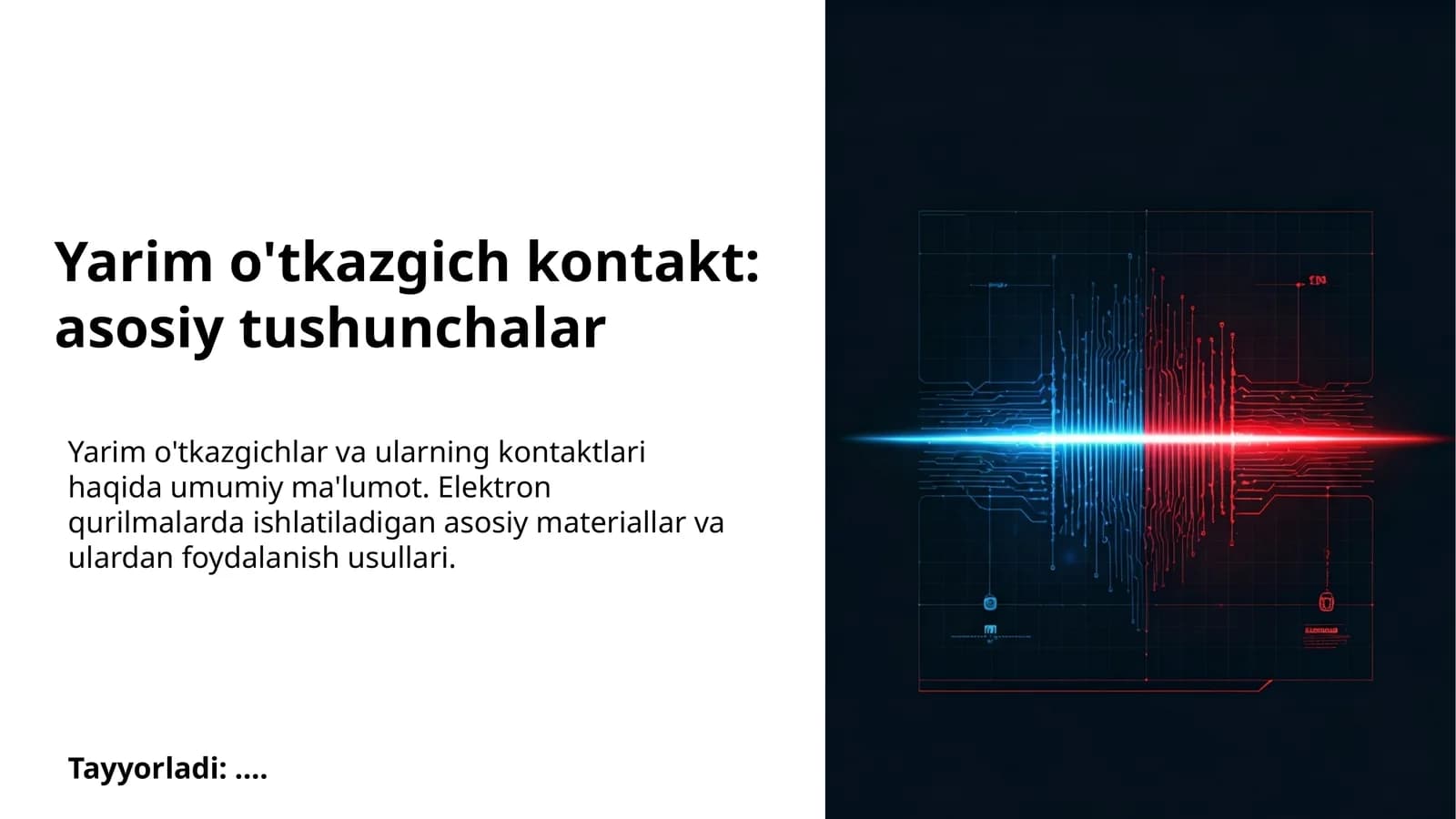 Yarim o'tkazgich kontakt: asosiy tushunchalar