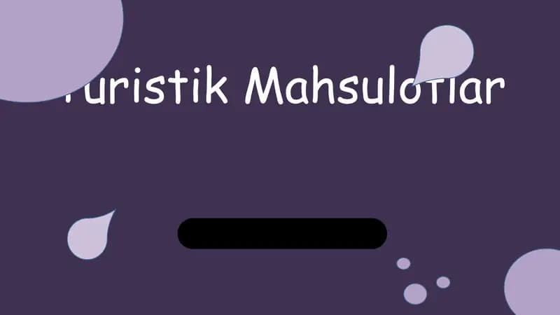 Turistik Mahsulotlar