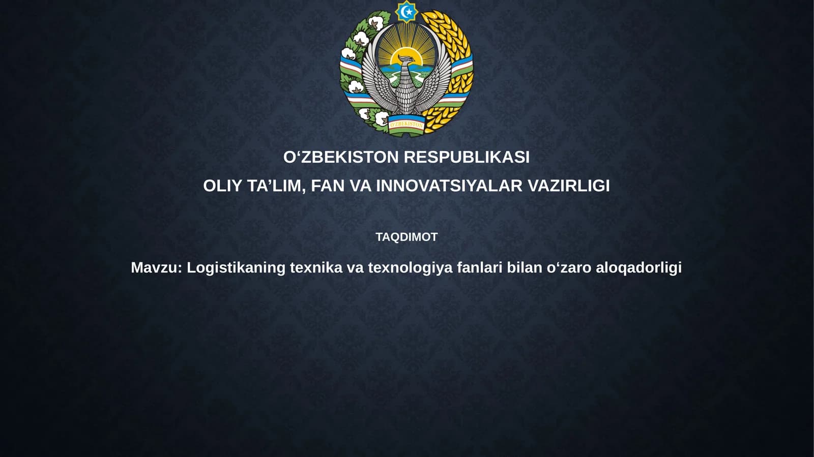 Logistikaning texnikavat texnologiya fanlari bilan aloqadorligi