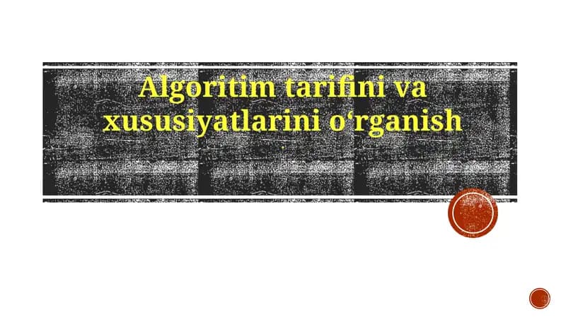 Algoritm tarifini va xususiyatlarini oʻrganish
