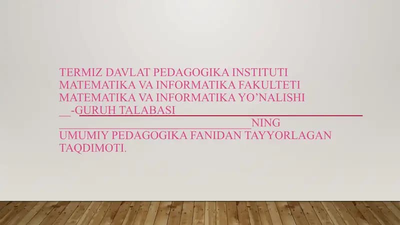 O’quvchilar jamoasini shakllantirish