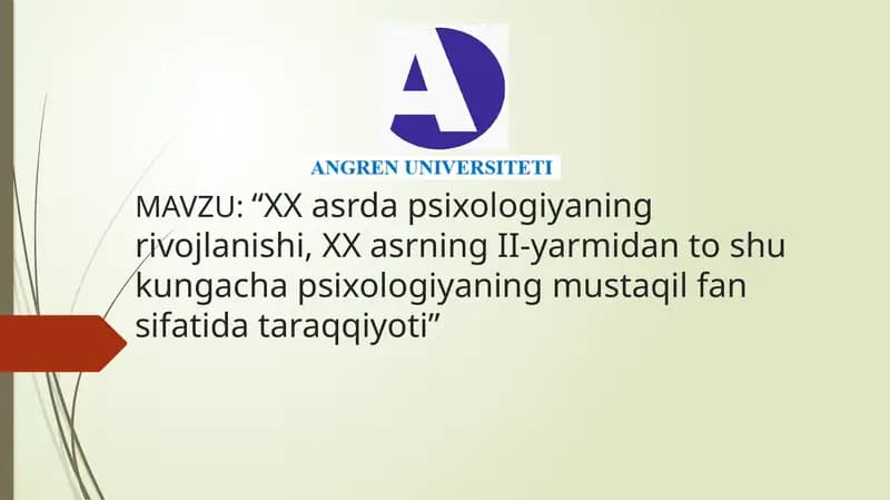 Psixologiyafanining Taraqqiyot Tarixi va Rivojlanish Bosqichlari