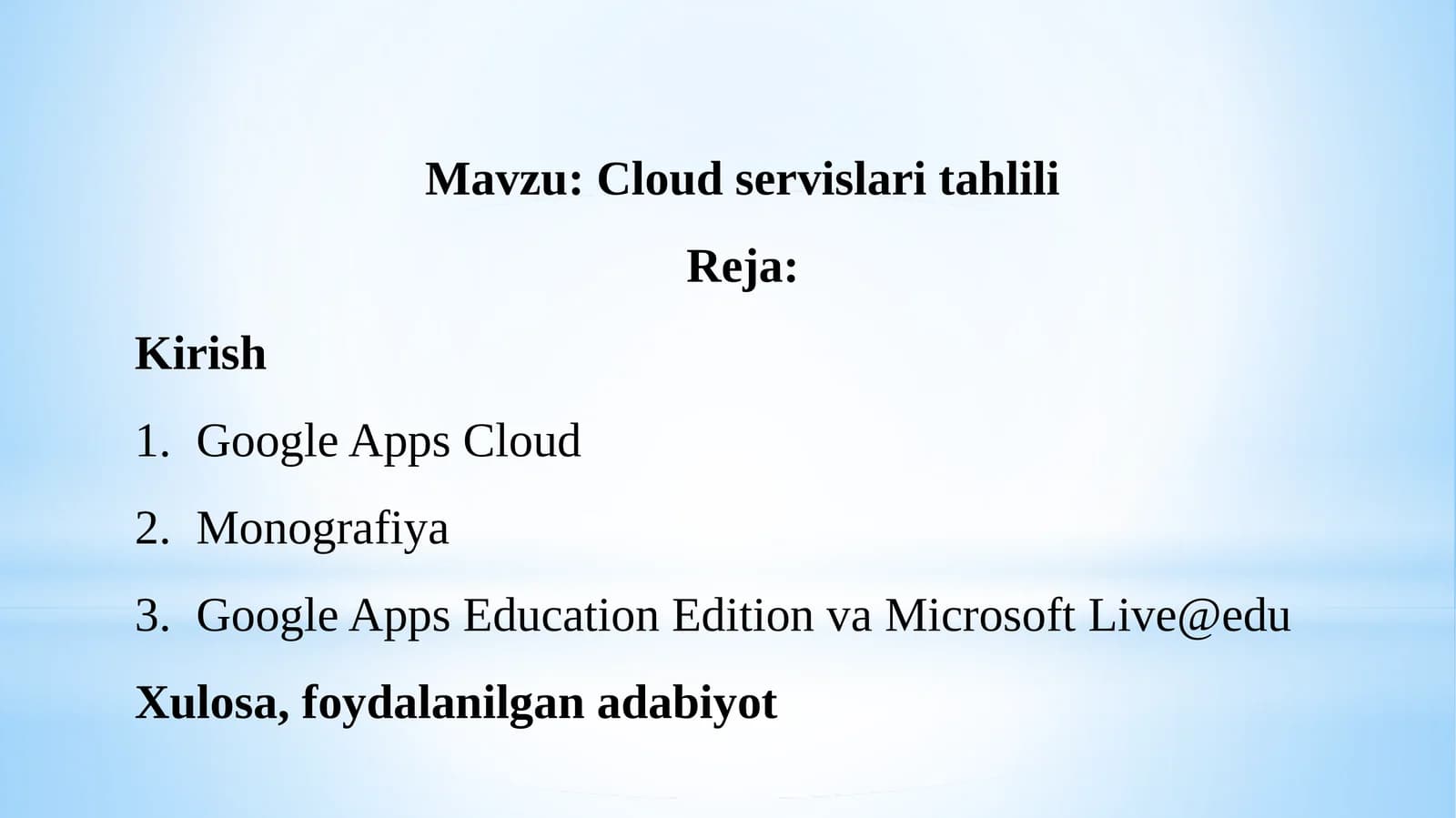 Cloud servislari tahlili