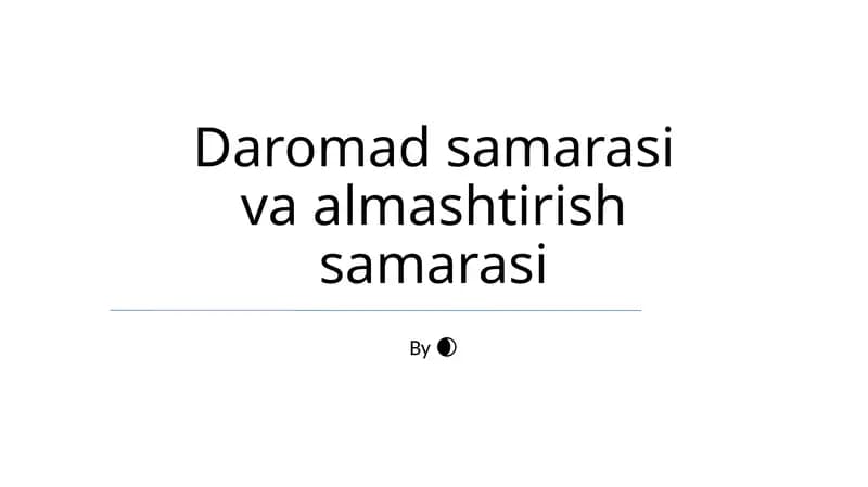 Daromad samarasi va almashtirish samarasi