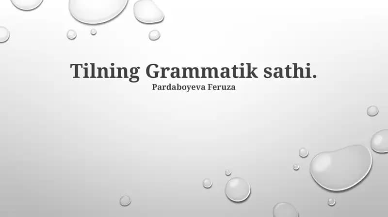 Tilning Grammatik sathi