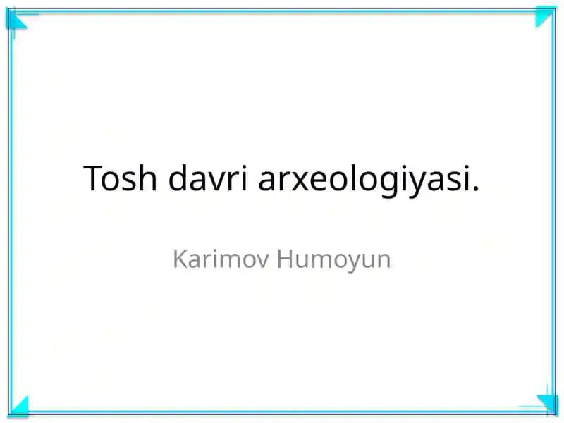 Tosh davri arxeologiyasi
