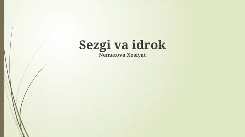 Sezgi va Idrok