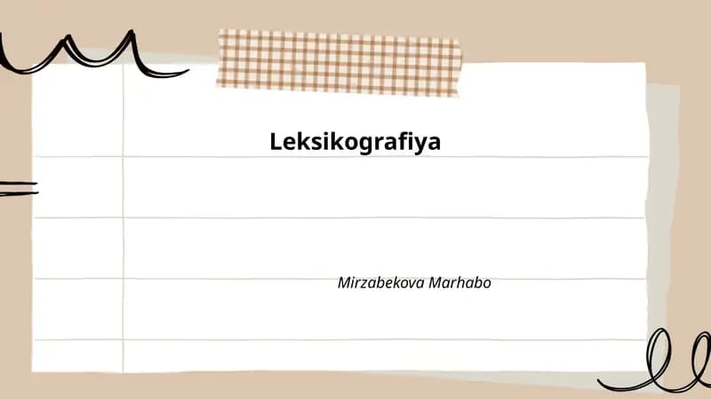 Leksikografiya by Mirzabekova Marhabo