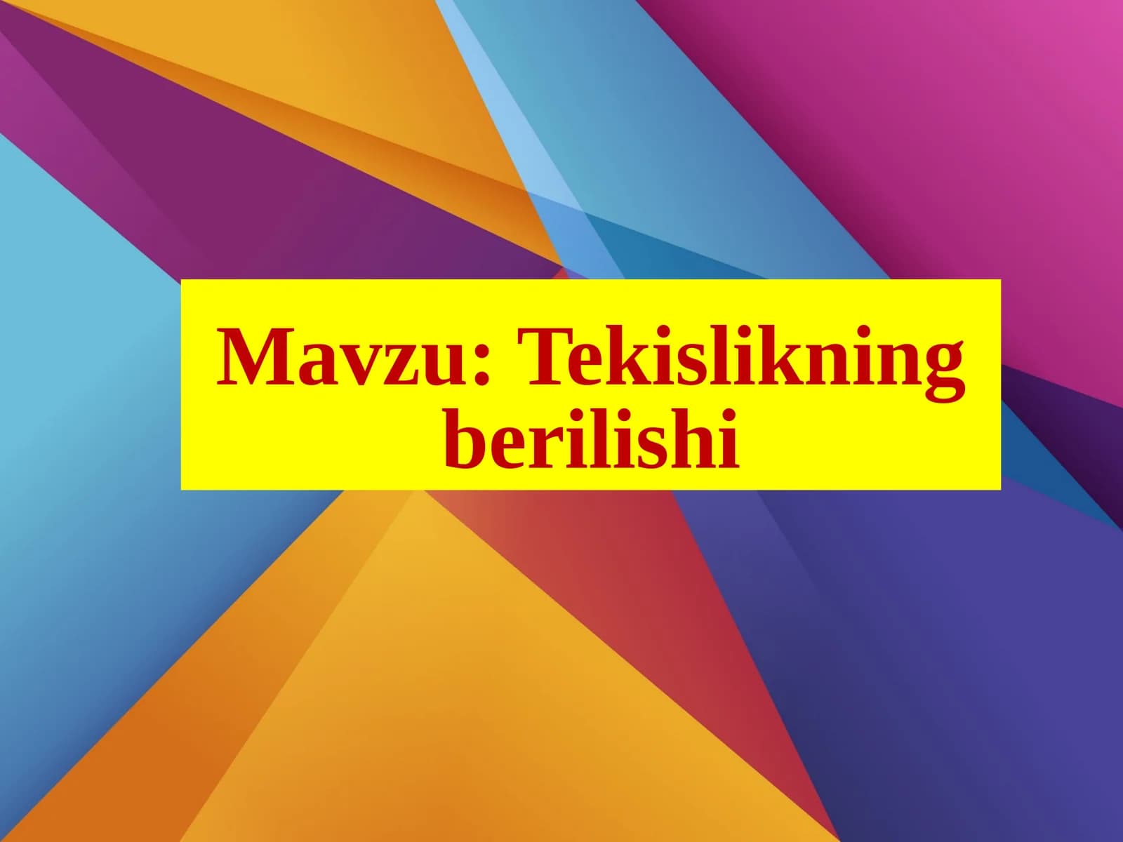 Tekislikningberilishi