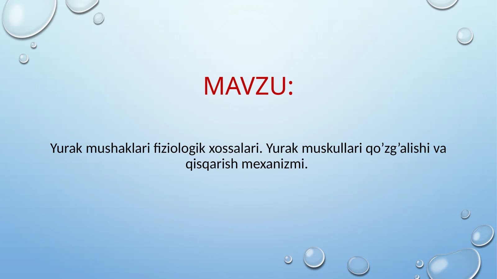 Yurak mushaklari fiziologik xossalari. Yurak muskullari qo’zg’alishi va qisqarish mexanizmi.