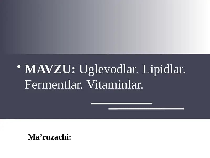 Uglevodlar