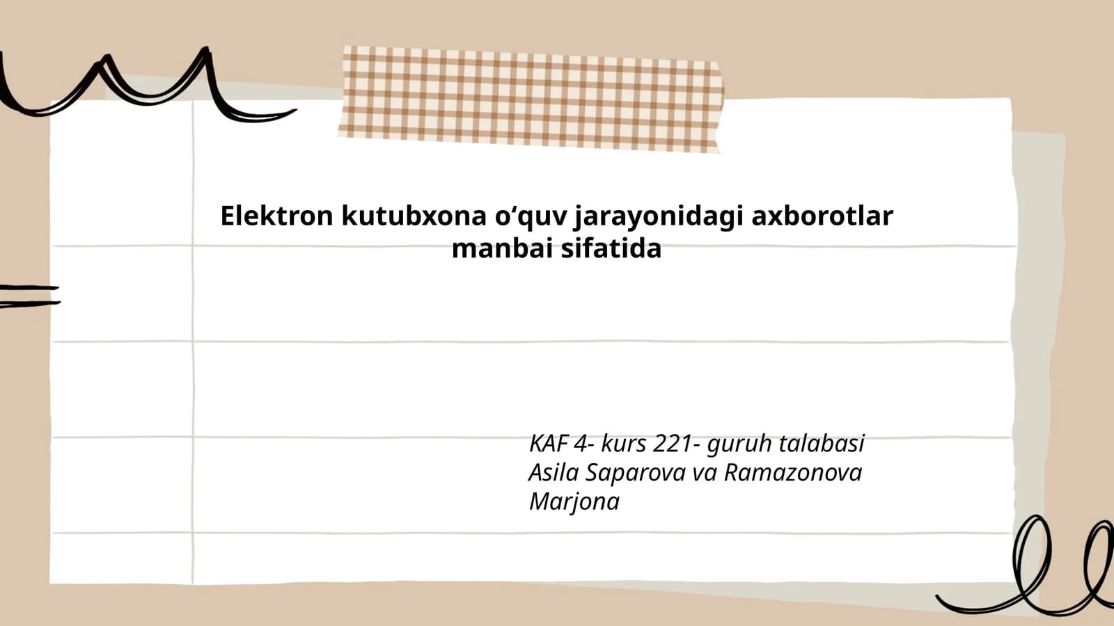 Elektron kutubxona oʻquv jarayonidagi axborotlar manbai sifatida