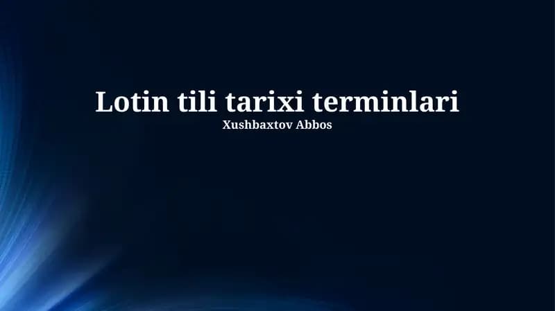 Lotin tili tarixi terminlari