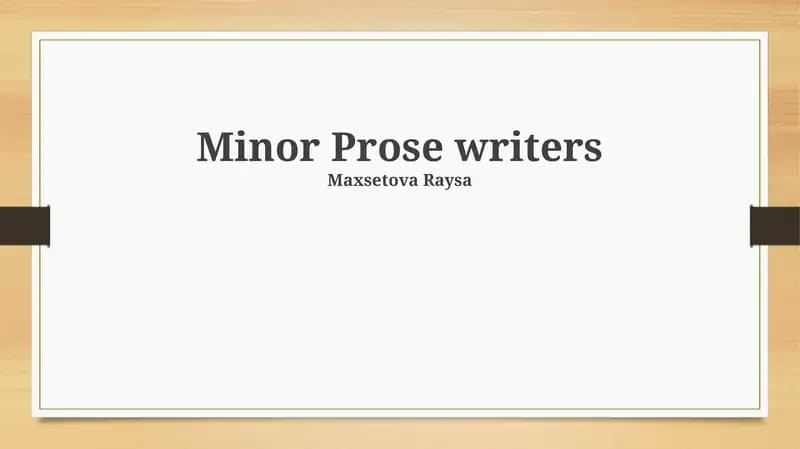 Minor Prose writers
