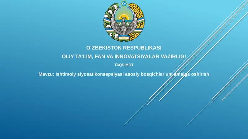 Ishtimoiy siyosat konsepsiyasi asosiy bosqichlari