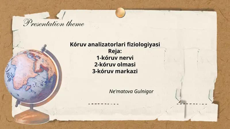 Kóruv analizatorlari fiziologiyasi