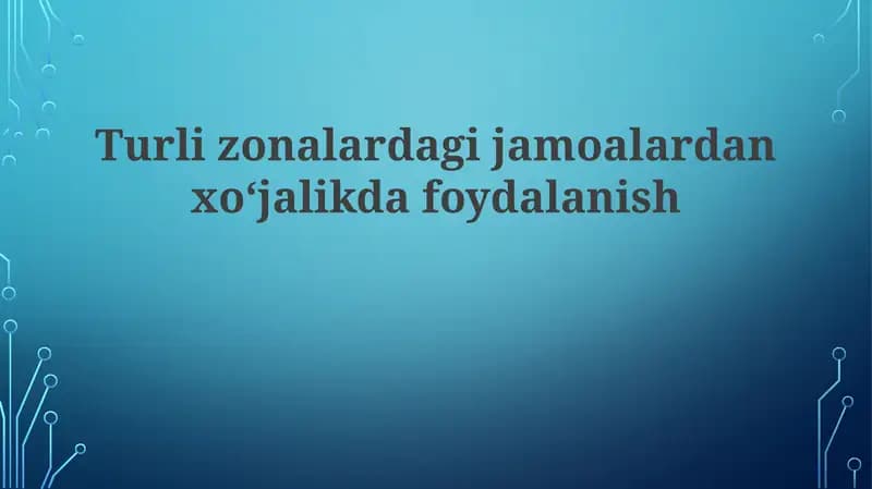 Turlizonalardagi jamoalardan foydalanish