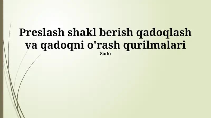 Yangi avlod qadoqlash uskunalari