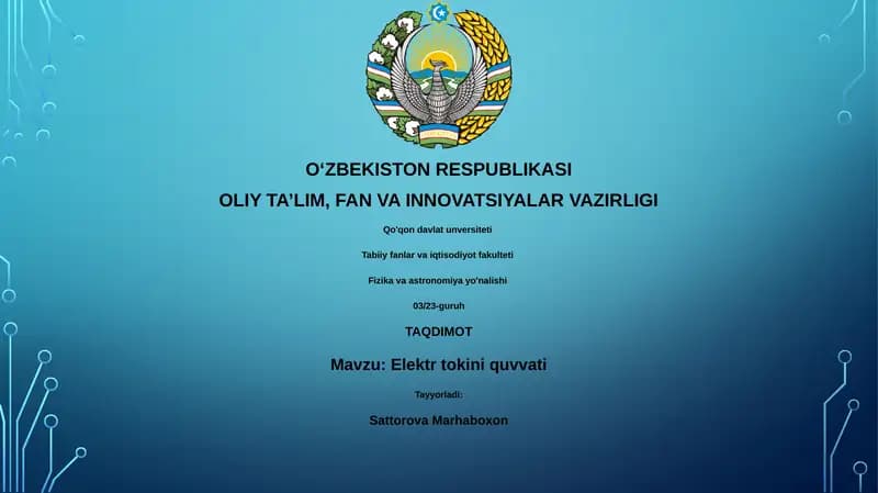 Elektr toki quvvati
