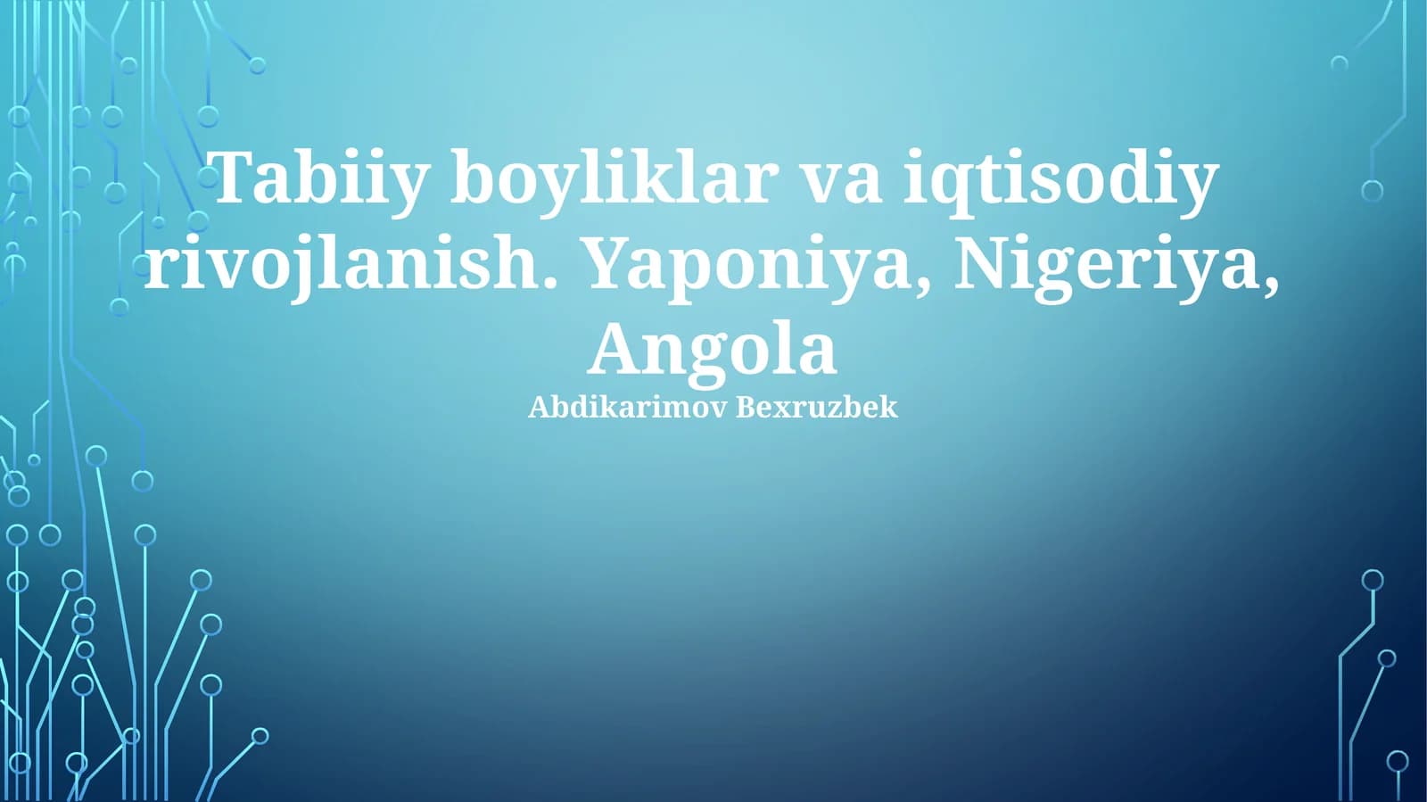 Tabiiy boyliklar va iqtisodiy rivojlanish
