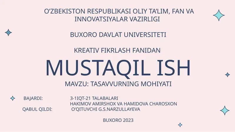 TASAVVURNING MOHIYATI