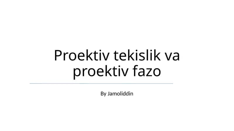 Proyektiv Tekislik va Proyektiv Fazo