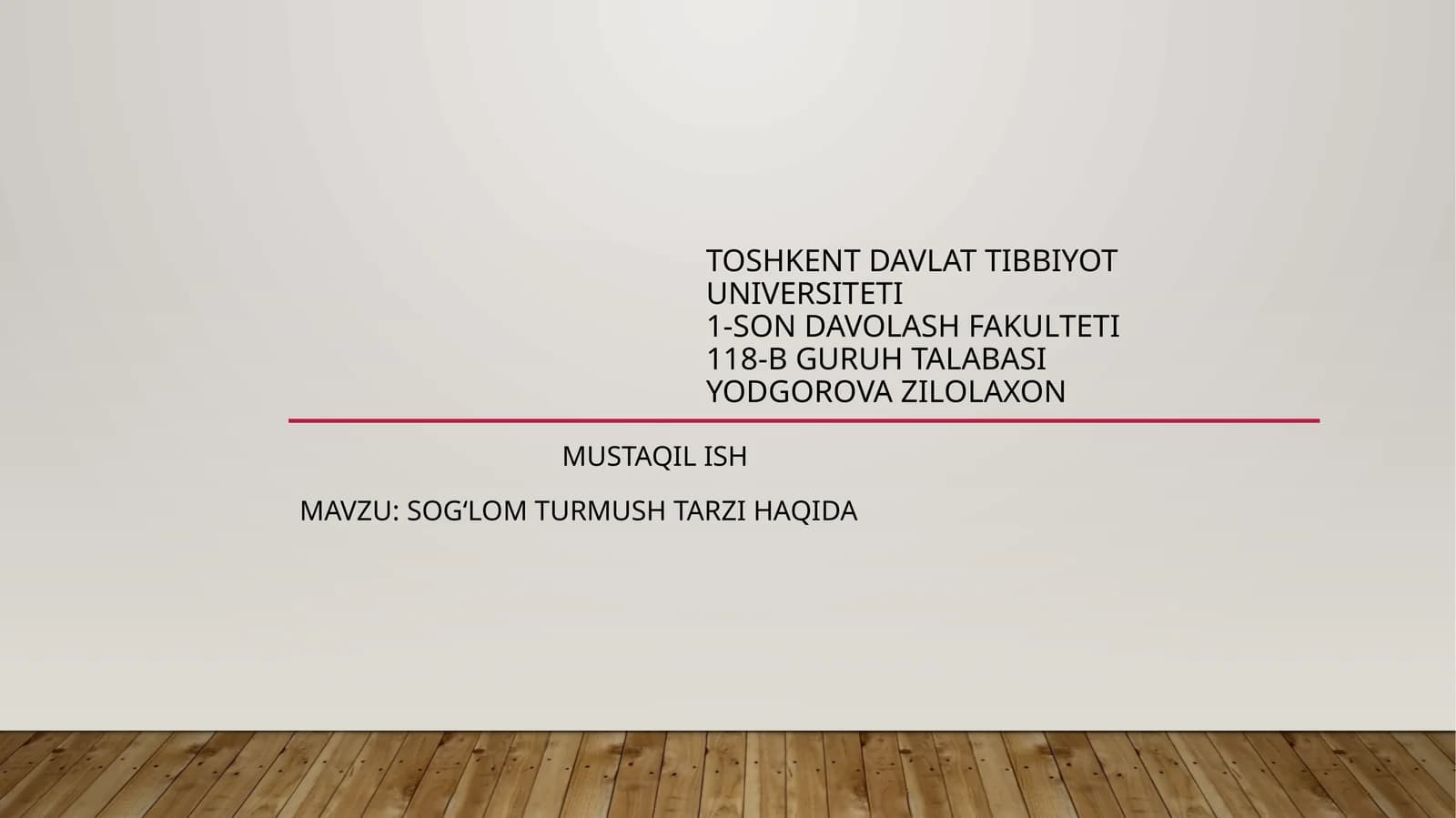 Sog‘lom turmus tarzi haqida