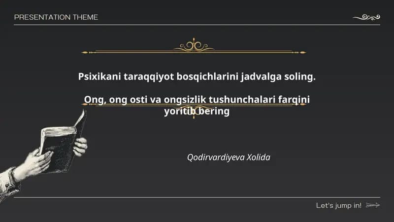 Psixikani rivojlanish bosqichlari