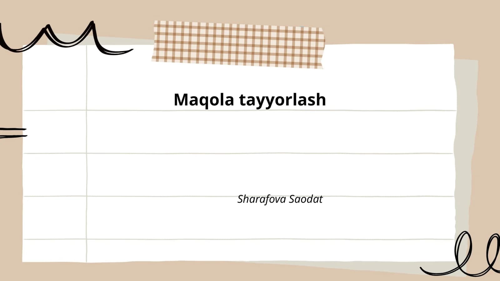 Maqola tayyorlash