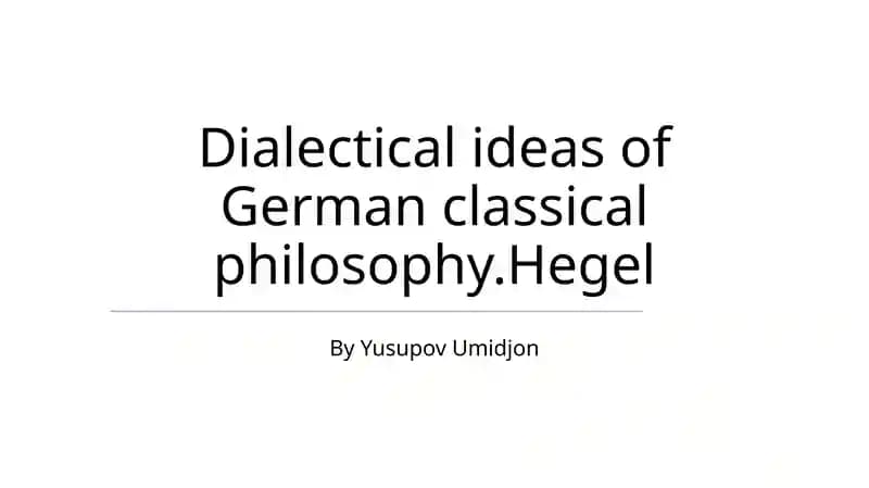 Hegel's Phenomenology of Spirit